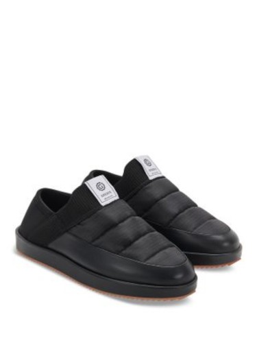 GREATS Mens Black Ribbed-Instep Collapsible Heel Patch Foster Slippers Shoes 5 M