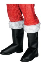 Santa Claus Boot Tops Covers Faux Fur Trim Christmas Costume Acsry