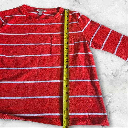 Banana Republic Long Sleeve Cropped Top Shirt Red Striped Size Medium Womens - Picture 7 of 8