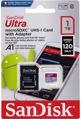 SanDisk Ultra 1TB Micro SD SDXC A1 Class 10 4K HD Memory Card