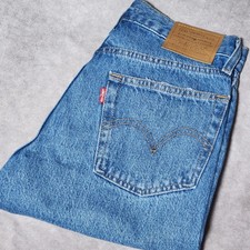 women's LEVI'S PREMIUM Wedgie Blue Jeans denim Button Fly raw hem Size 25W 28L