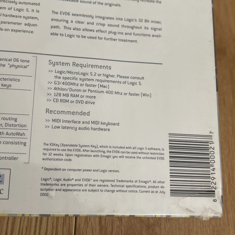 Emagic evd6 Software Instruments Vintage D6 Hohner Clavinet Simulation - Image 4 of 4