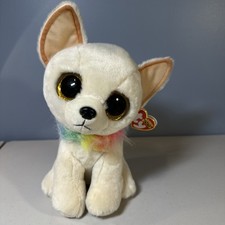Ty Beanie Boos Chewey Chihuahua Plush 10  Rainbow Collar Dog Puppy