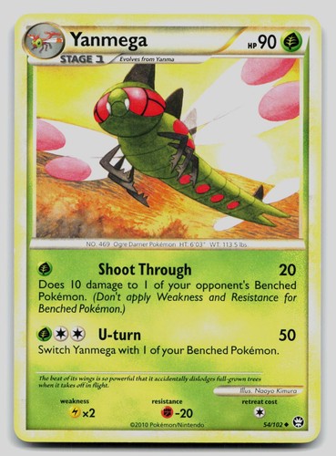 Yanmega 54/102 Uncommon HGSS Triumphant Pokemon Lightly Played