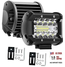 2 Pcs 4 inch 60W 3 Row LED Work Light, Auto Spot Flood Light Bar for Off-Road