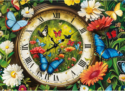 500 Pieces Puzzle for Adults,Fantasy Forest Clock Puzzle,Recycled Cardboard Flow