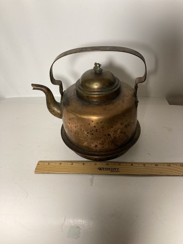 Vintage OPA Helsinki Finland Classic Hand Made Copper Tea Kettle-9”x9” - Picture 7 of 8
