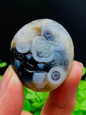 AAAA+ Rare! Natural Gobi Agate Eye Agate Crystal PalmStone Madagascar 48G
