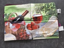 4-teiliges Platzset mit Wein- und Picknickmotiv -Casa Linga