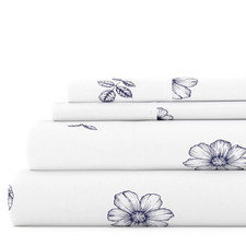 Home Collections Indigo Floral QUEEN Sheet Se...