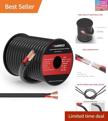 14 Gauge 2 Conductor Electrical Wire, 14 AWG 2.08mm Wire PVC Cord, 12V/24V DC...