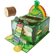 Thicked Wood Leprechaun Trap Kit for Kids, Funny Catch A Leprechaun Kit, St P...