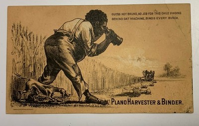 Victorian Late 1800s Plano Harvester And Binder Trading Card