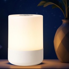 Touch Bedside Lamp, Portable Night Light, 3-Color Dimmable LED, USB Rechargeable