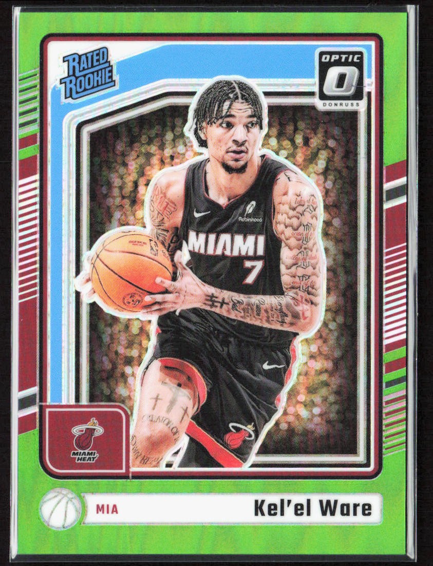 2024-25 Donruss Optic Kel'el Ware Lime Green Prizm Rookie /149 #280 Miami Heat