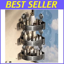 Gray Bathroom Shower Caddy Organizer 3-Pack