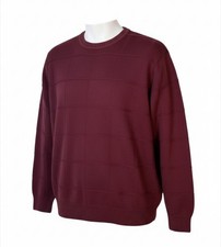 Dockers Men  s 2XL Big  Tall Cabernet Geometric Knit Sweater Relaxed Fit NWT