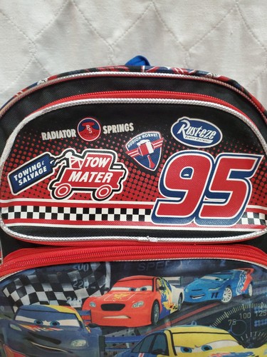 Disney Cars School Backpack, McQueen 95, Tow Mater, Shiny 16" - Picture 2 of 17