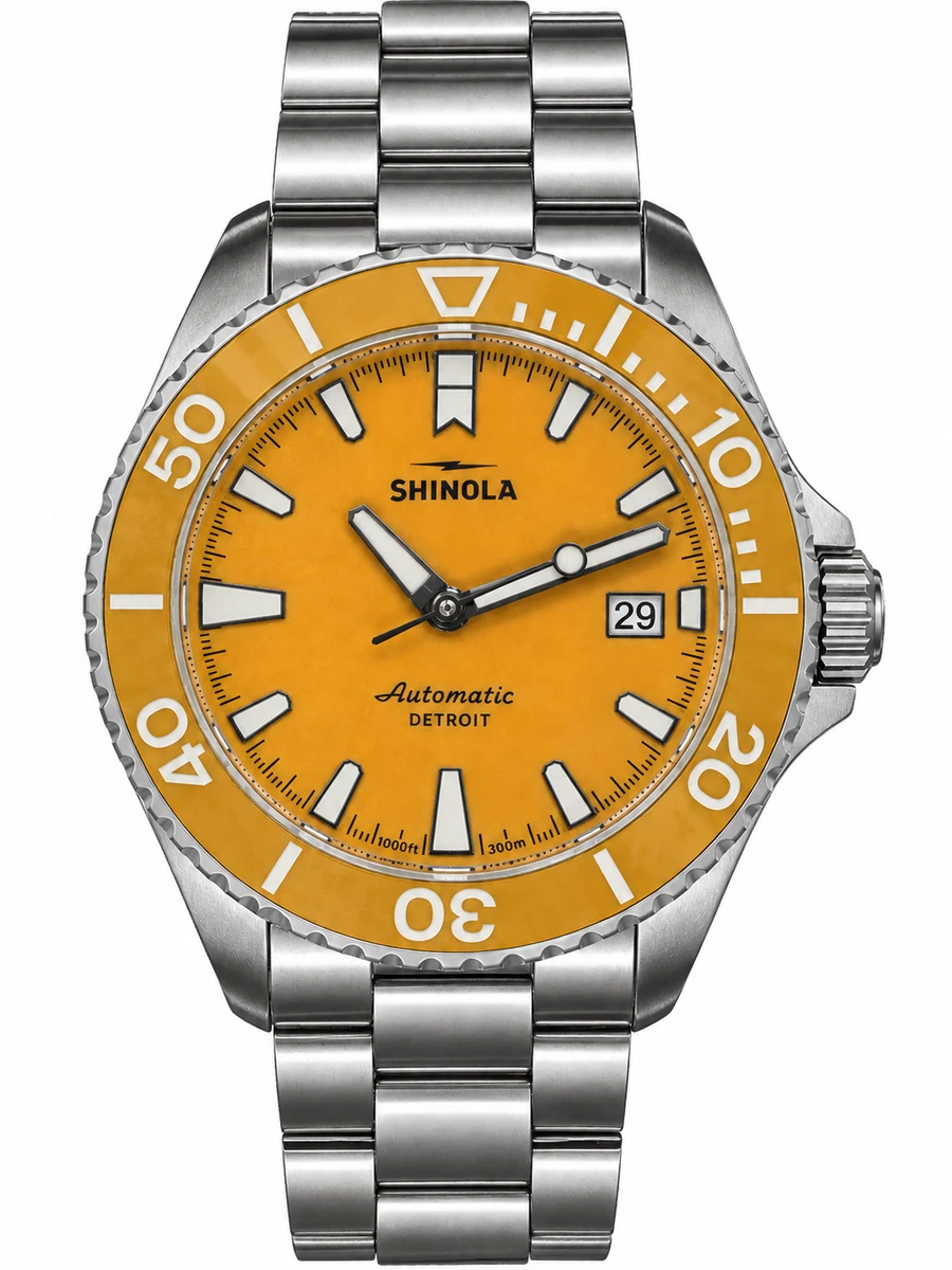 Shinola Monster Lake Huron 39mm Orange Dial Watch S0120484242 | eBay