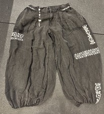 Anthropologie Womens Black Embroidered Linen ...