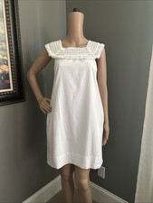 Madewell Sundream White Fringe Sheath Dress Size 2 Crochet Bodice Pockets!
