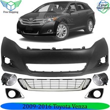 Front Bumper Cover Fascia Fog Light Assembly Kit For 2009-2016 Toyota Venza