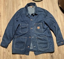 Vintage Big Ben Wrangler Jacket Mens 44 Blue Denim Chore Dark Crispy 1970s