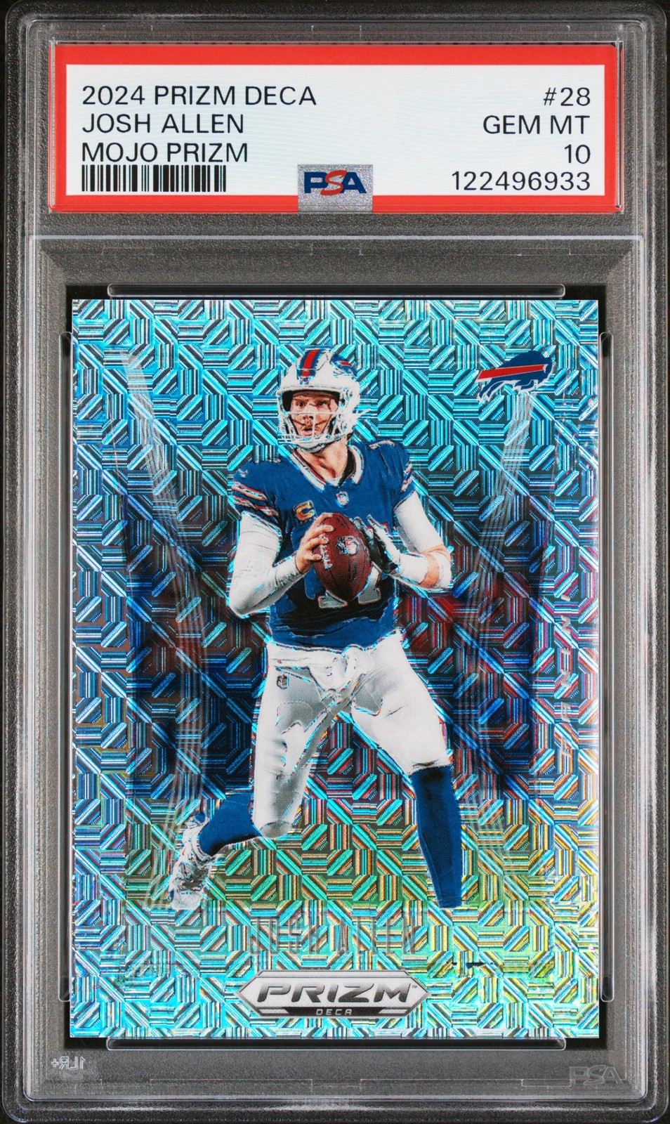 2024 PANINI PRIZM DECA MOJO PRIZM #28 JOSH ALLEN 13/30 PSA 10