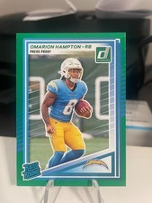 2025 Panini Donruss Omarion Hampton Rated Rookie Green Press Proof (RC) Chargers