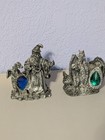 Wizard and Dragon Each With Gem. wizard is 3 5/8" and dragon is 3"