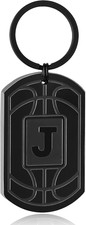 Easter Basket Stuffers- Basketball Initial Keychain Gifts for Men Players Team F