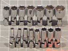 Snap On 15Pc Metric 3/8" Drive Deep Universal Swivel Socket Set 7MM 24MM 6Pt Dr