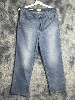 Universal Thread High-Rise Vintage Straight Studded Jeans Size 14R