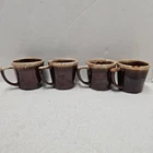 McCoy Brown Drip Glaze Coffee Mugs Cups Pottery USA Set of 4 Vintage
