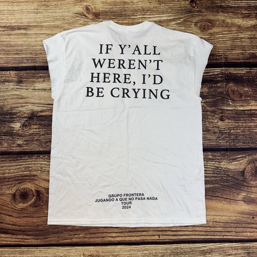 Grupo Frontera Official Merch Jugando A Que No Pass Nada Tour 2024 T Shirt Large - Picture 2 of 6