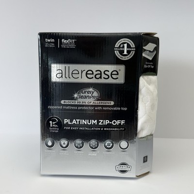 New AllerEase Platinum Zip-Off Top Twin Waterproof Mattress Protector Cover NIB