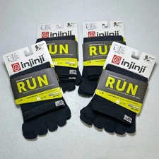 4 Pack injinji Men's Lightweight Performance Run Mini-Crew Socks 5 Toe Size L