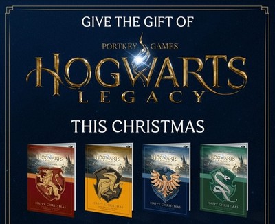 Hogwarts Legacy Geschenk Weihnachtskarte