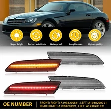 Set Of 4 Clear LED Front Rear Side Marker Light For 2004-2008 Chrysler Crossfire