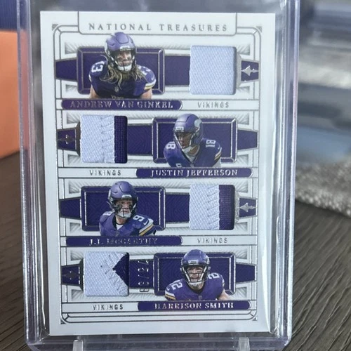 Panini National Treasures Quad Relic Van Ginkel Jefferson Vikings