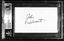 John Huarte Heisman Trophy Winner Signed Index Card Beckett Slab