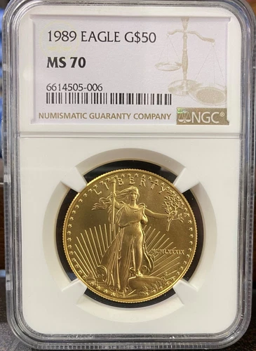 1989 $50.00 U.S Gold 1 Ounce Eagle NGC MS70