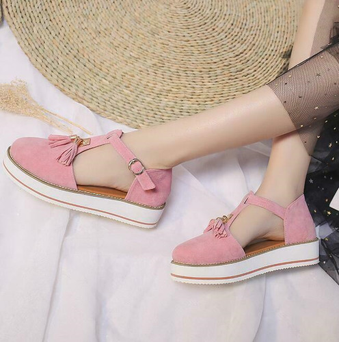 New Women Tassel Platform Sandals Lightweight Closed Toe Espadrilles Wedge Shoes - Bild 5 von 32