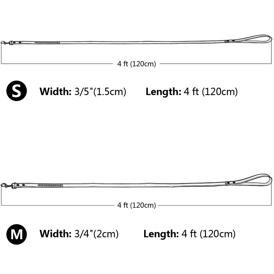 Braided Leather Personalized Dog Collar and Leash set Custom Engraved Name Tag - Image 3 of 4