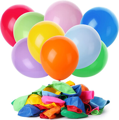 100 Pack XLF Assorted Balloons 12 inch bulk child party decor