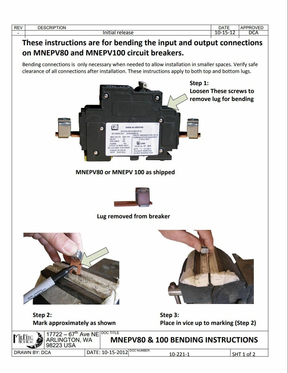 その他 mi MidNite Solar MNEPV80 Circuit Breaker 80A 150VDC 2-Pole | eBay