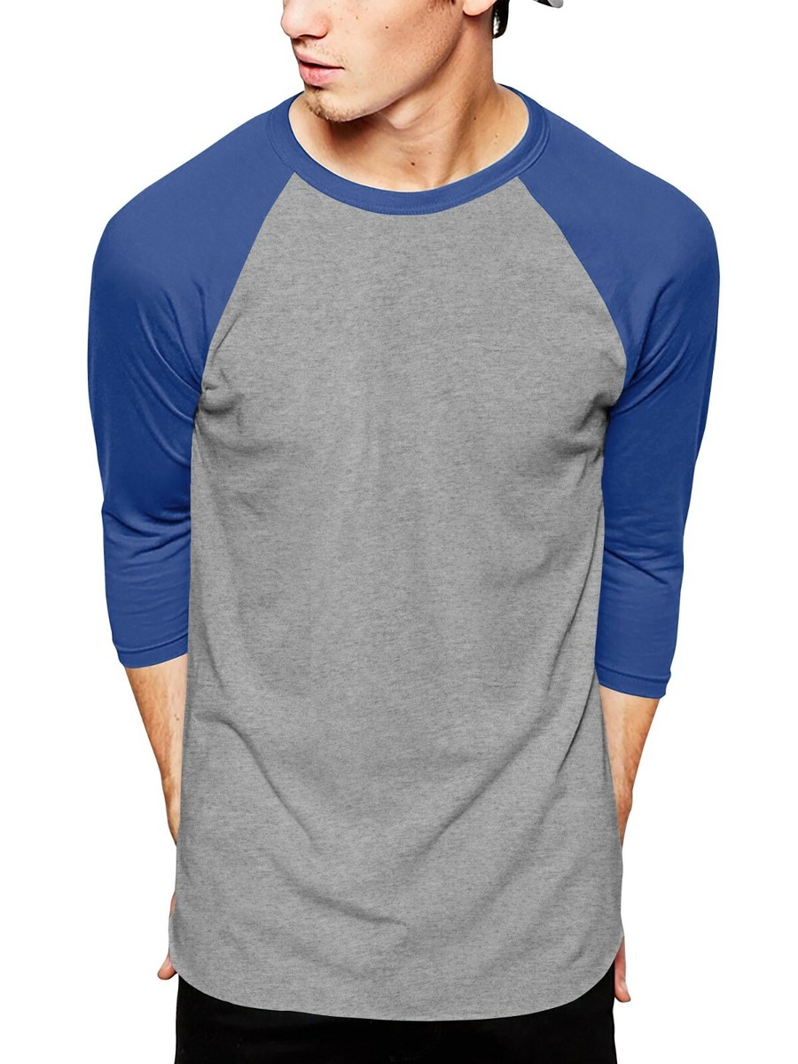 Herren 3/4 Ärmel T-Shirts Regular Fit Vintage Baseball T-Shirt Casual Reine Farbe Tees Henley Shirt Herren Basic Active T Shirts