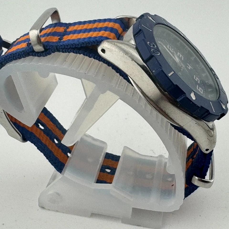 Reloj de Cuarzo US Polo Assn Mujer Plateado Azul Bisel Giratorio Analógico Batería Nueva Foto 3 de 4