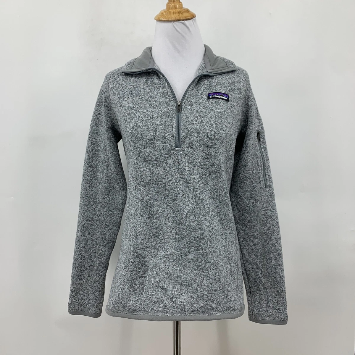 Patagonia Better Sweater Womens S Gray Fleece Lined Quarter Zip Pocket Pullover