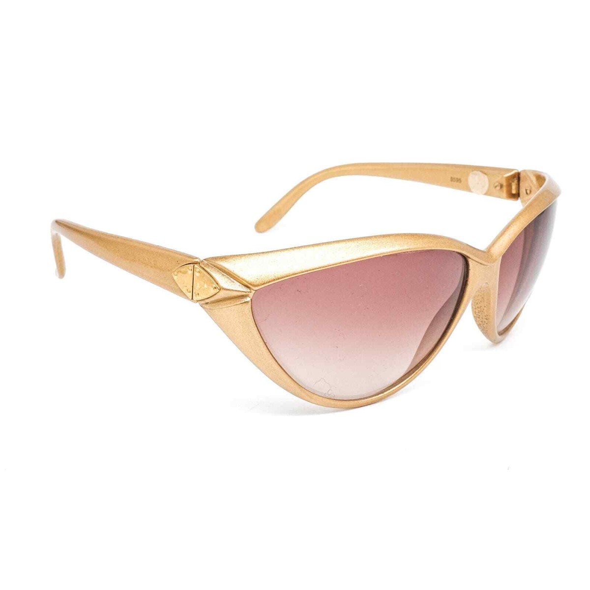 YSL Saint Laurent 8595 matt gold metallic cateye sunglasses 80s